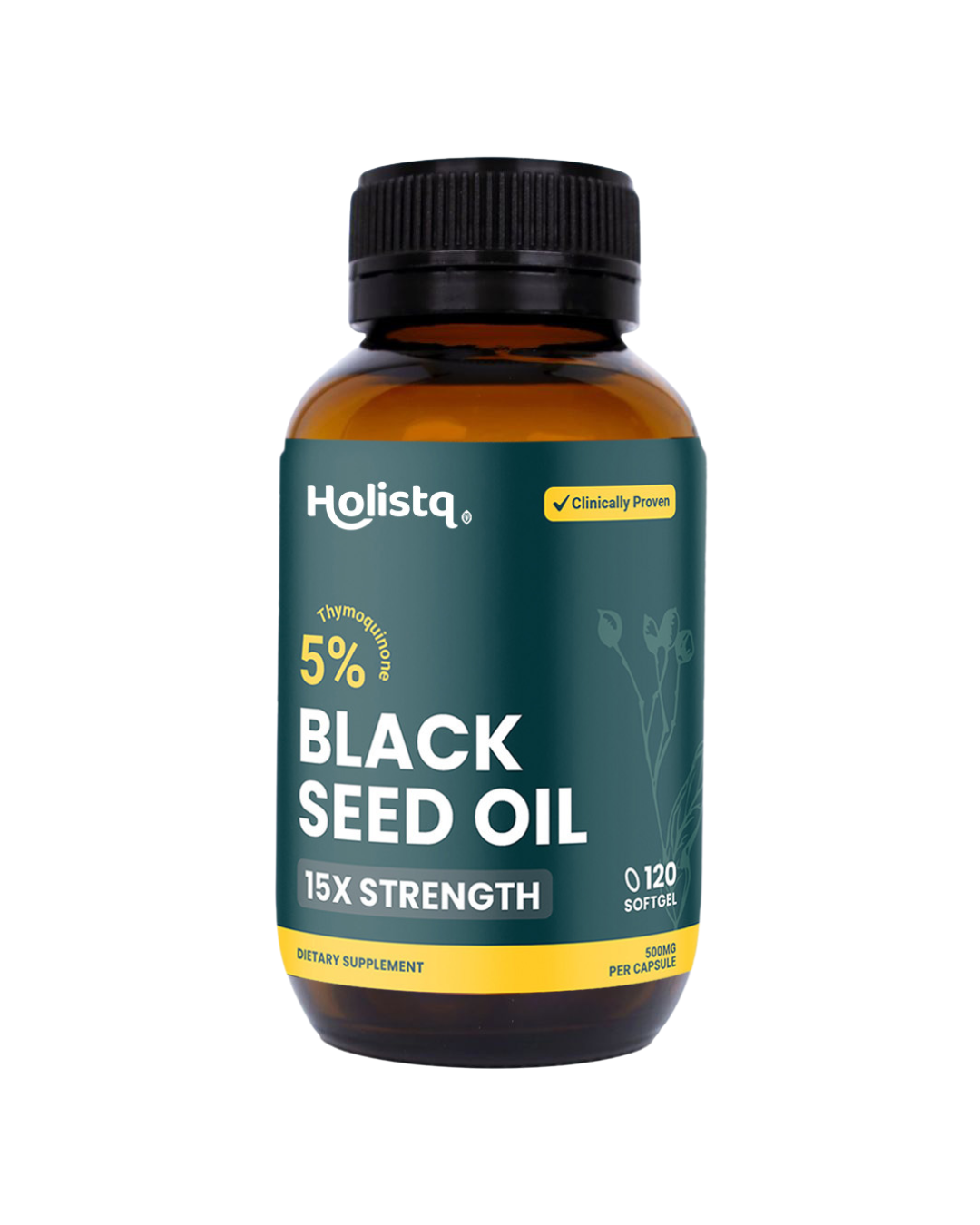 5% TQ Black Seed Oil | 120 Capsules - Holistq